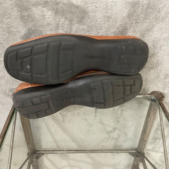 Natural Soul Leather Driving comfort boat Shoes Women 9M Tan moccasin braided - Picture 9 of 14